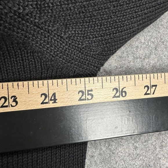 LL Bean Cardigan Sweater Mens XLT Black Cotton V Neck Button Front Knit Grandpa - Picture 10 of 15